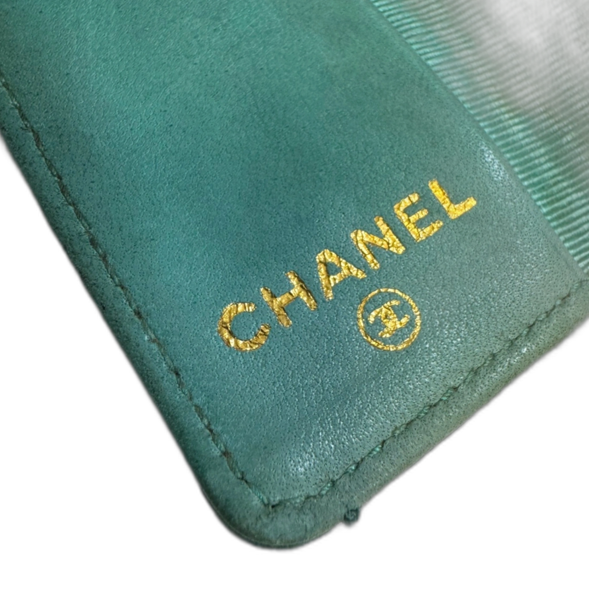 CHANEL Porte-clé Chanel bleu/vert CC bijouterie doré