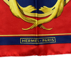 HERMÈS Paris Carré de soie 90x90 couronnes royales rouge marine or