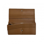 COACH Portefeuille long Camel logo COACH rond multifonction