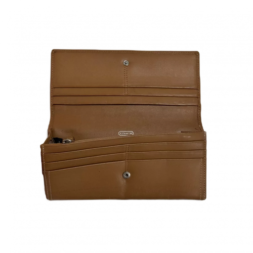 COACH Portefeuille long Camel logo COACH rond multifonction