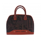 PIERRE CARDIN Sac à main Pierre Cardin imprimé intégral, marron et vert