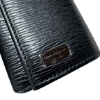 Salvatore Ferragamo Black Textured Leather Key Case