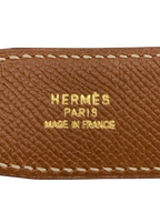 HERMÈS Paris Ceinture femme cuir Epsom marron fauve boucle H dorée Made in France