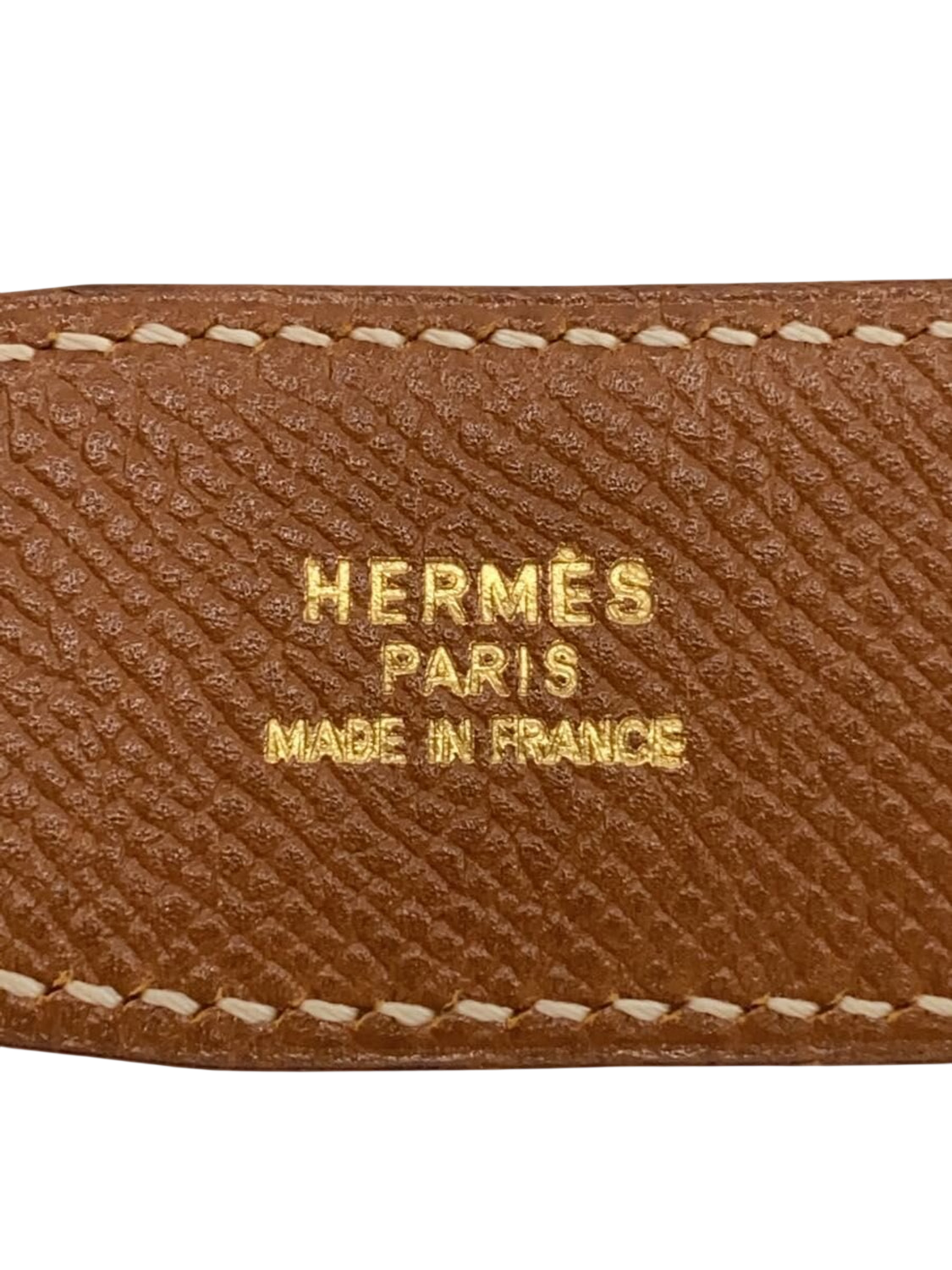 HERMÈS Paris Ceinture femme cuir Epsom marron fauve boucle H dorée Made in France