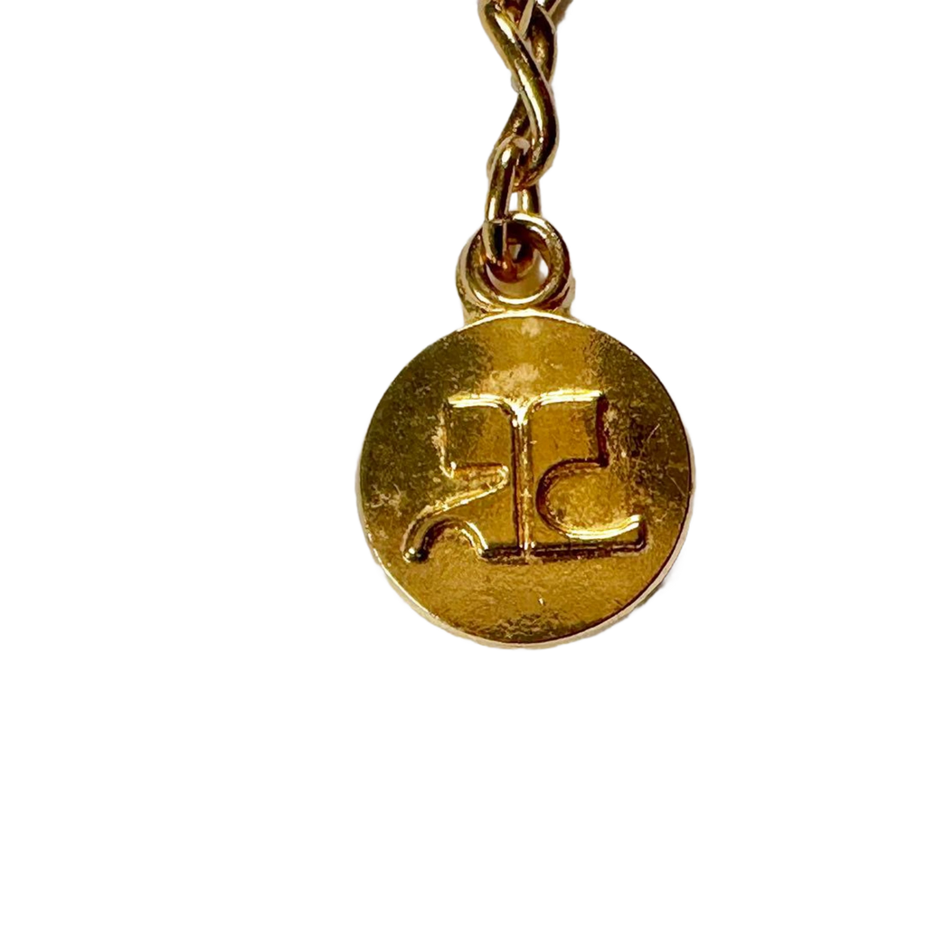 COURRÈGES Collier Cœur Or Logo avec Pierre