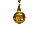 COURRÈGES Collier Cœur Or Logo avec Pierre