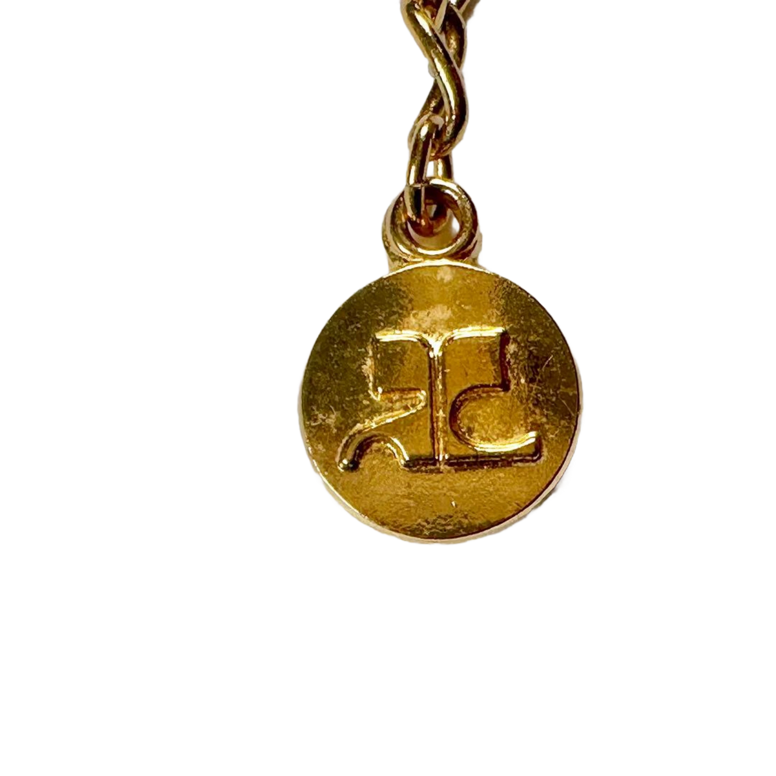 COURRÈGES Collier Cœur Or Logo avec Pierre