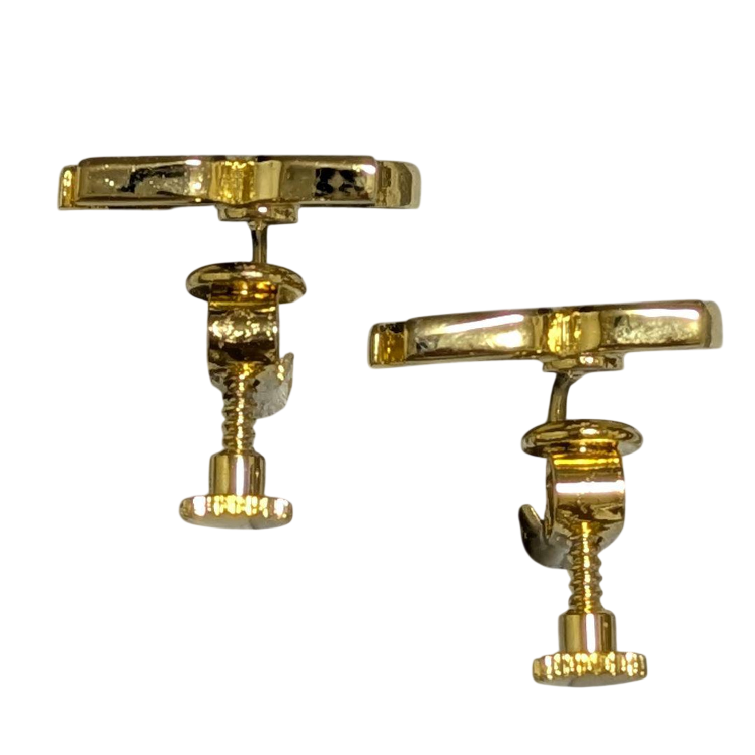 COURRÈGES Boucles d'oreilles clips logo AC entièrement pavé strass doré