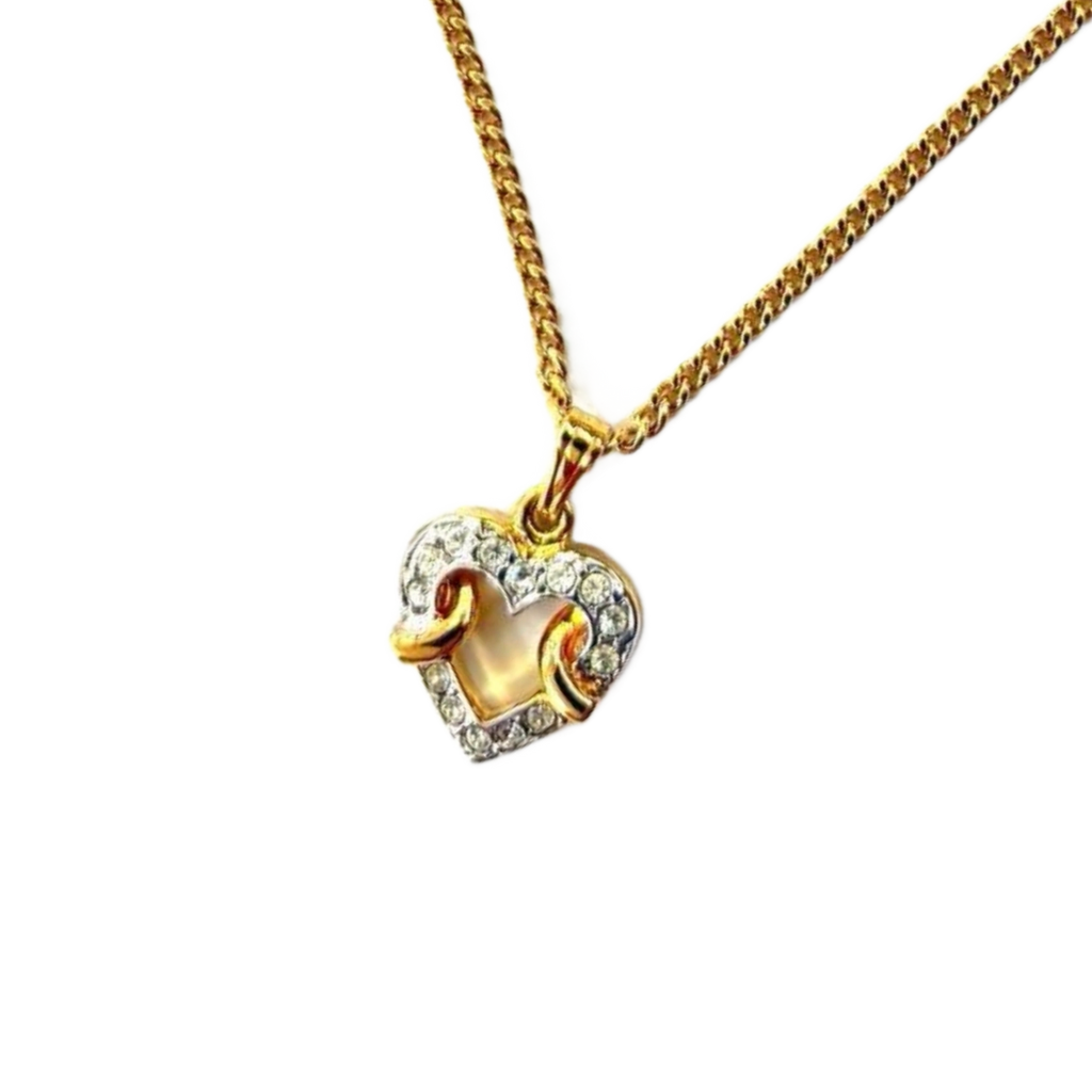 COURRÈGES Collier cœur en strass entrelace