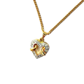 COURRÈGES Collier cœur en strass entrelace