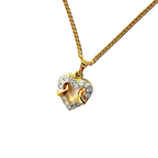 COURRÈGES Collier cœur en strass entrelace