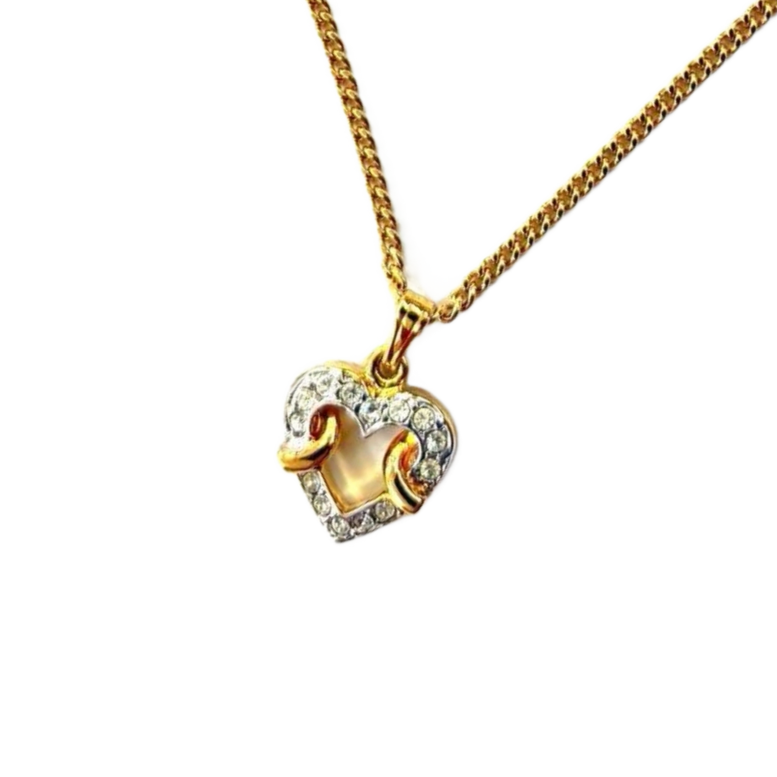 COURRÈGES Collier cœur en strass entrelace