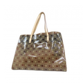 FERRAGAMO Sac fourre-tout Salvatore Ferragamo en vinyle marron logo ferragamo monogramé