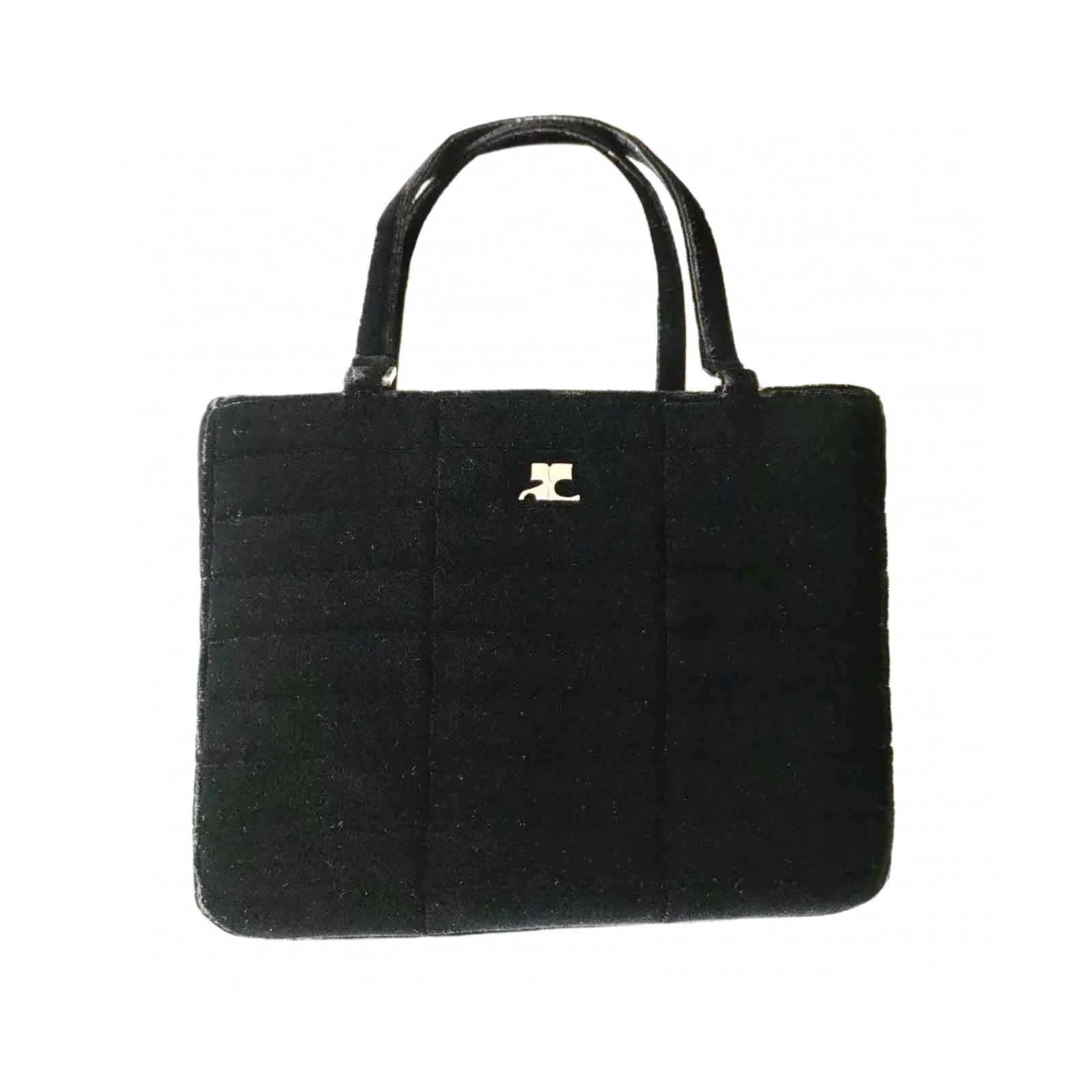 COURRÈGES Sac à main Courrèges noir en velours, formel