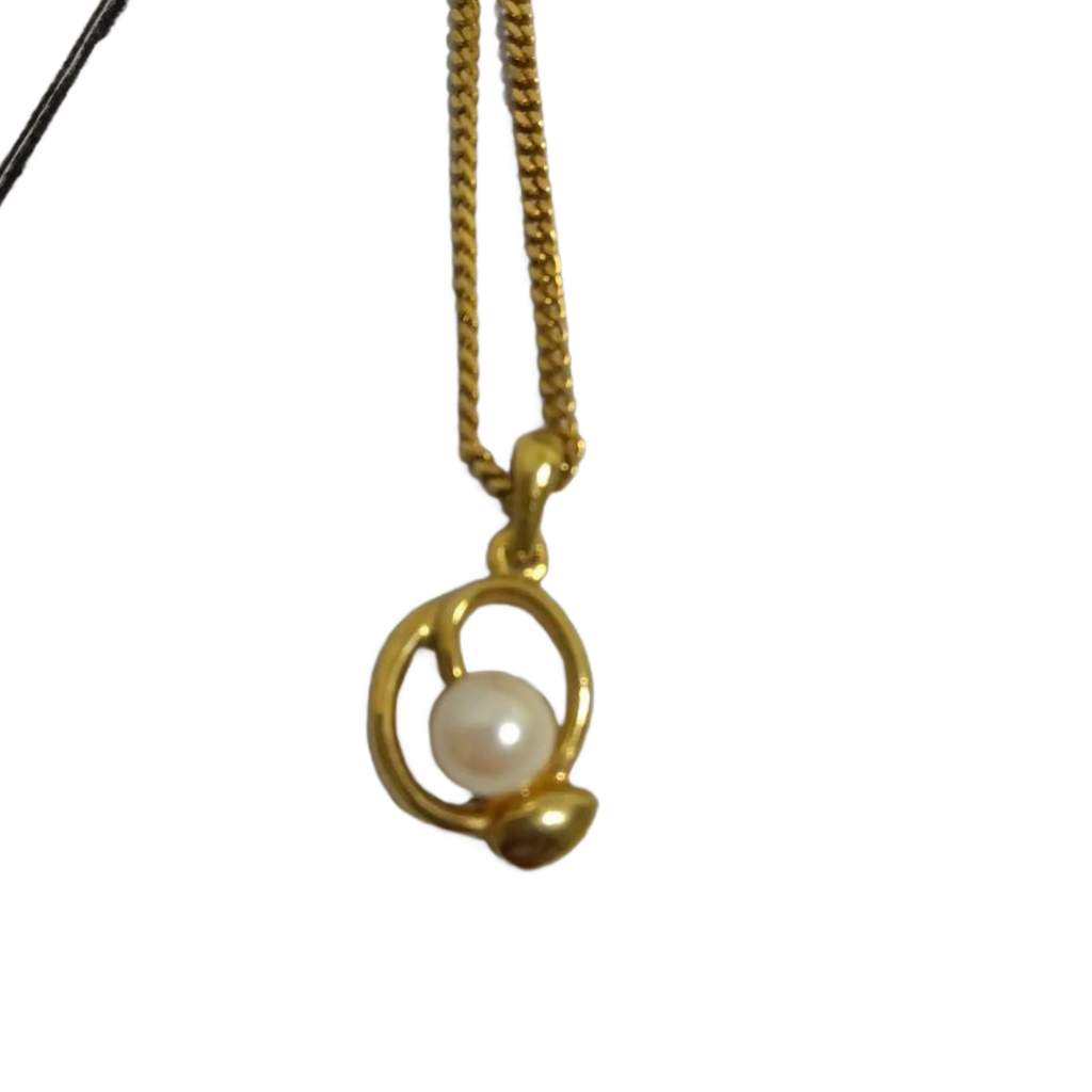 COURRÈGES Collier perle blanche et or