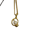 COURRÈGES Collier perle blanche et or