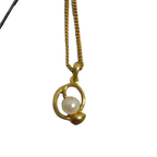 COURRÈGES Collier perle blanche et or