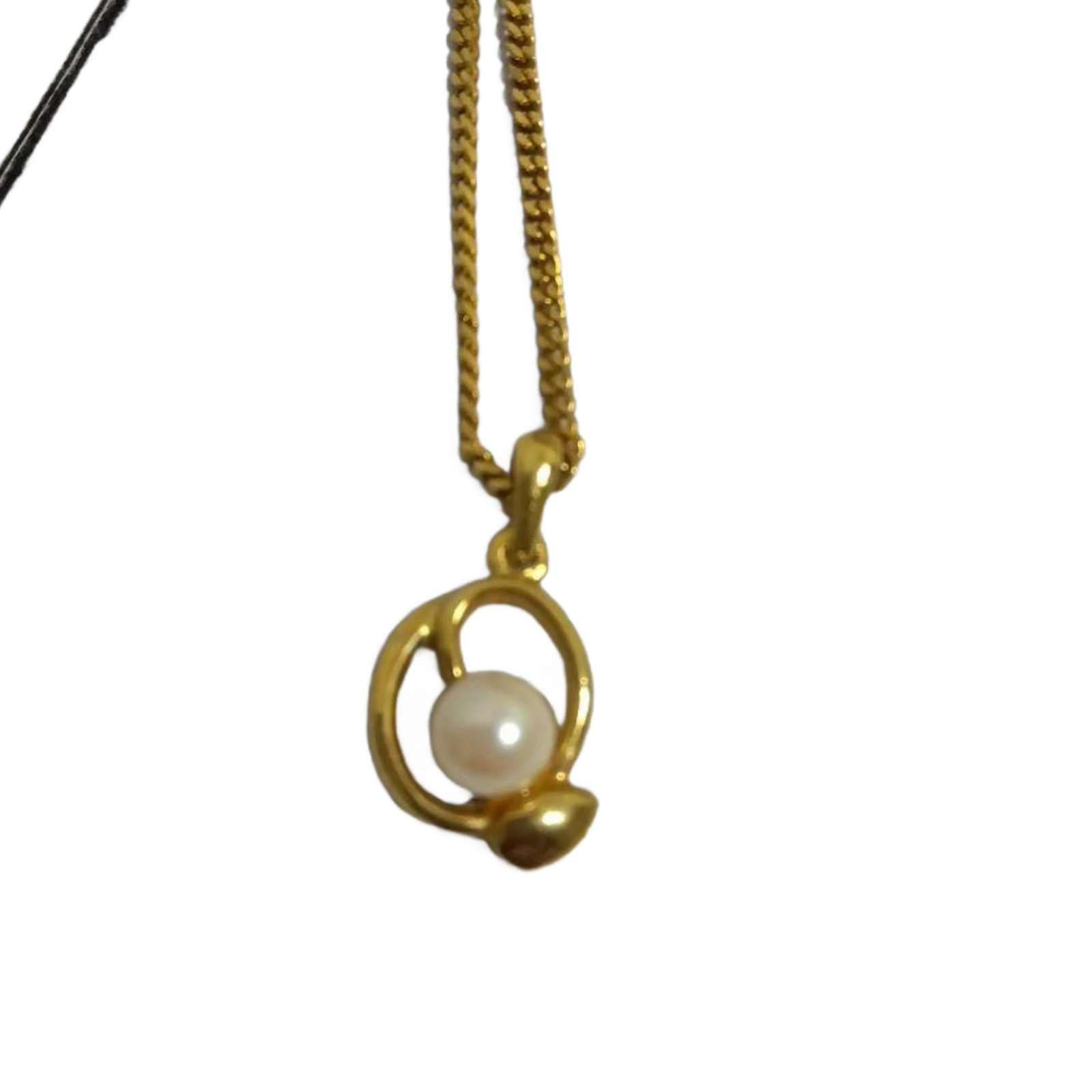 COURRÈGES Collier perle blanche et or