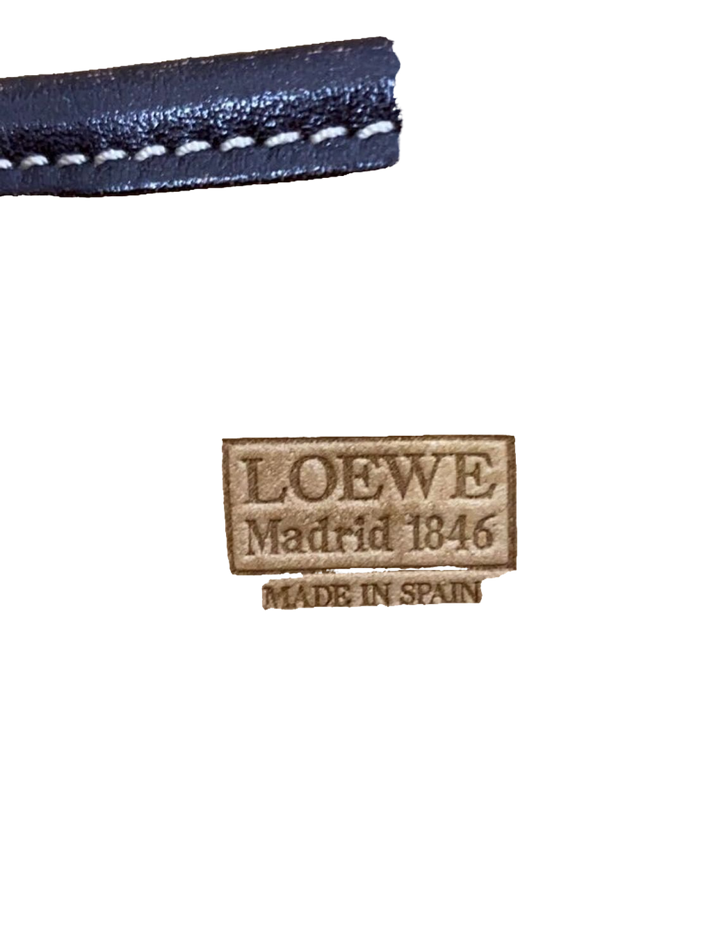 LOEWE Sac bandoulière suède kaki / cuir marron