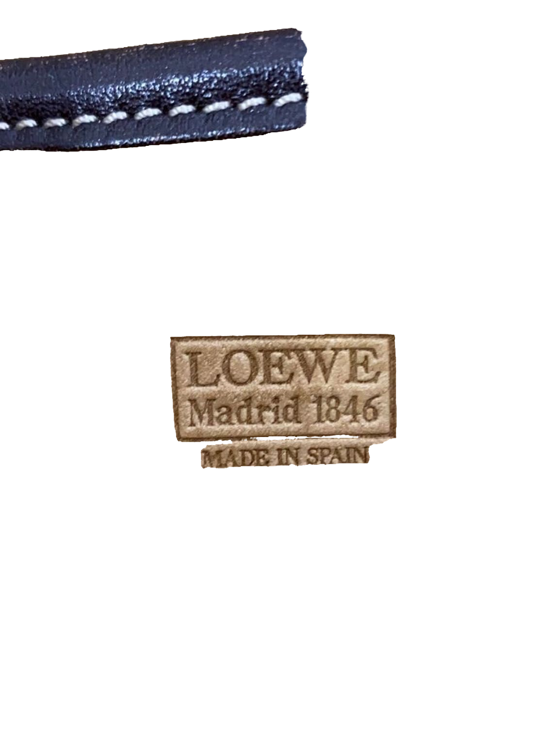 LOEWE Sac bandoulière suède kaki / cuir marron