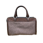 Ungaro Handbag Brown Grey Vintage Monogram Boston Satchel Top Handle Bag