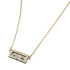 Givenchy Necklace Gold Greek Key Rhinestone Geometric Vintage Pendant