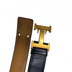 HERMÈS Ceinture Hermès Constance noir avec boucle en H or, poinçonnée ◯G, 1977