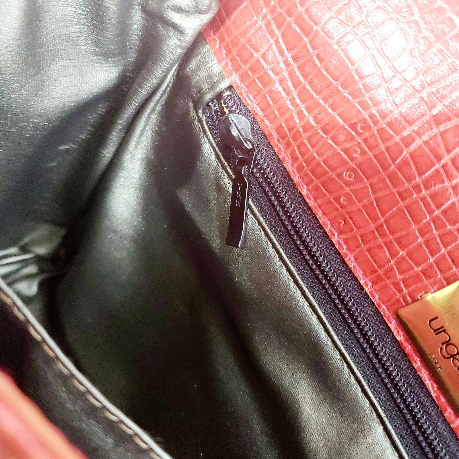 UNGARO Sac en cuir rouge, finitions dorées, rouge