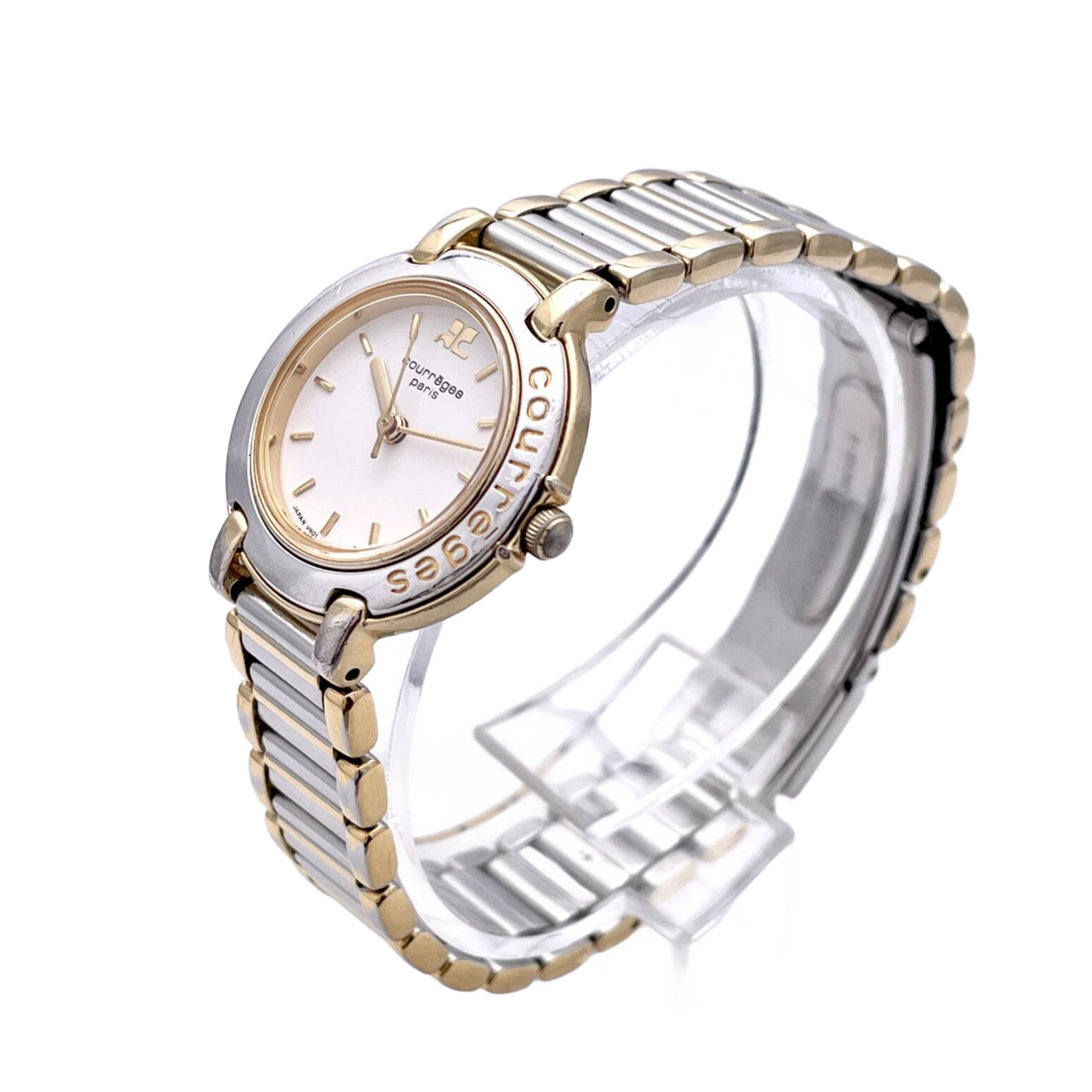 COURRÈGES Montre Courrèges V401-0720 pour femme, à quartz, combinaison or et argent