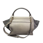 CELINE Trapeze Handbag Beige Leather Grey Suede