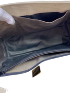 UNGARO Sac bandoulière cuir grainé crème fermoir cœur doré