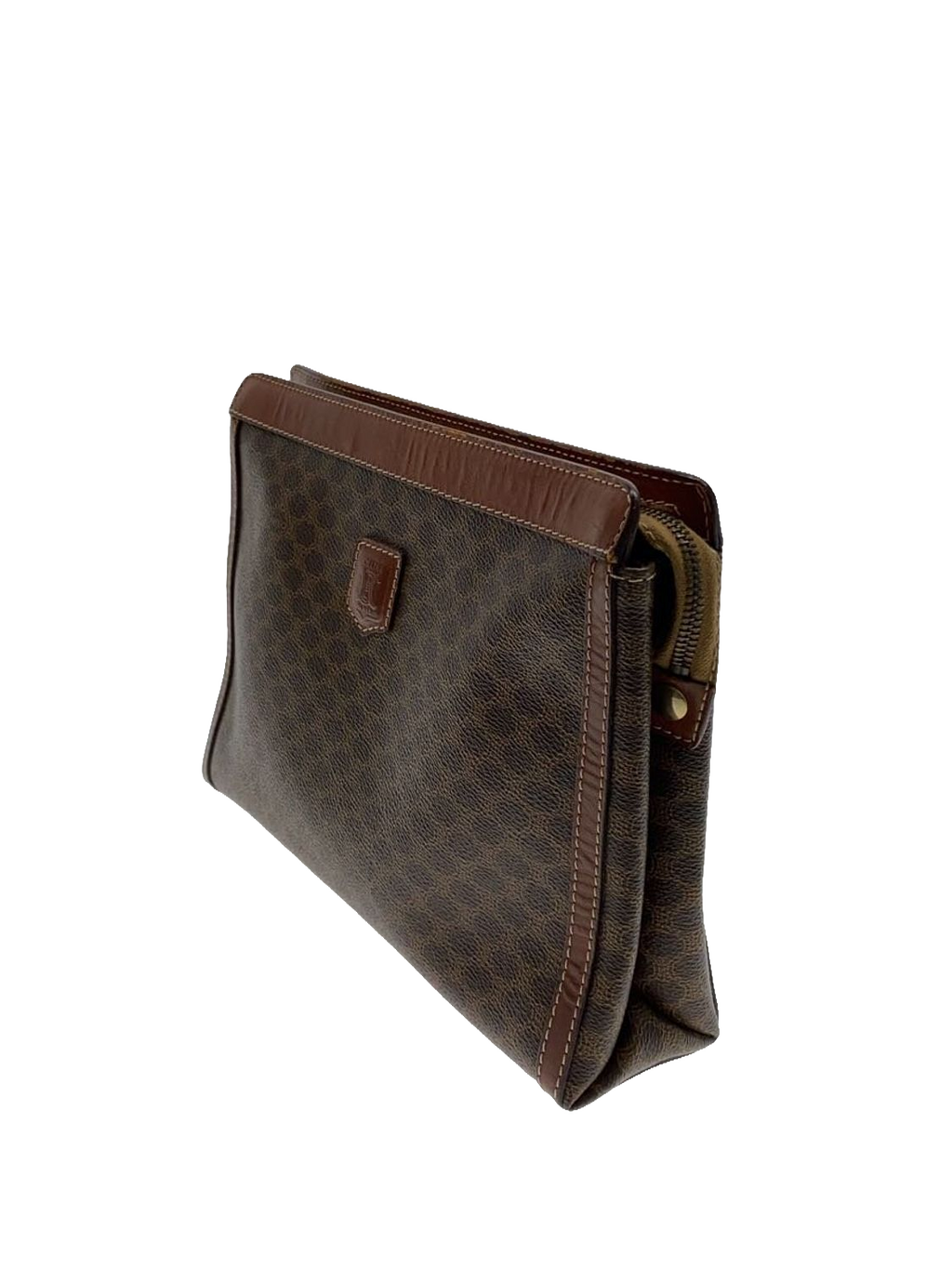 CÉLINE Pochette clutch toile Macadam marron