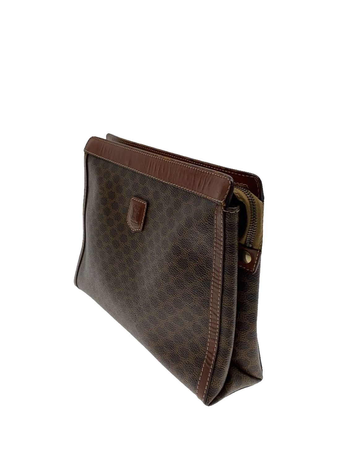 CÉLINE Pochette clutch toile Macadam marron