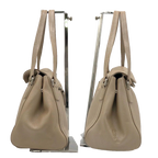UNGARO Grand sac souple cuir grainé beige taupe logo U