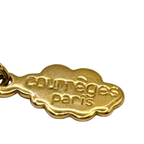 Courreges Gold Tone AC Logo Pendant Necklace