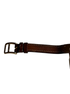 HERMES Kelly Lock Gold-Tone Brown Leather Swiss Made Watch