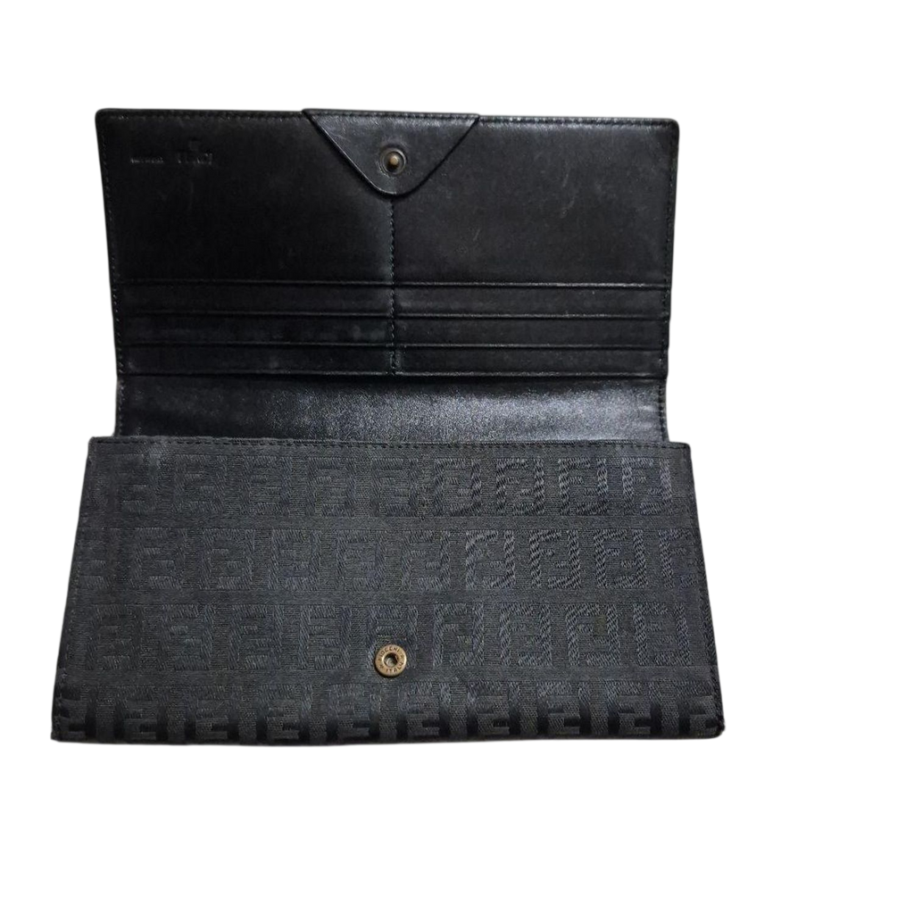 Fendi Black Zucca Monogram Bifold Wallet