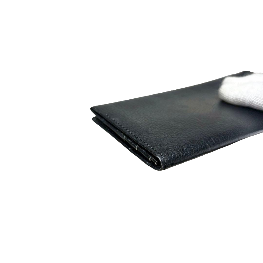 Giovanni Valentino Wallet Black Leather Long Bifold Italian Designer Vintage