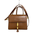 UNGARO Sac bandoulière cuir marron doré fermoir fleur