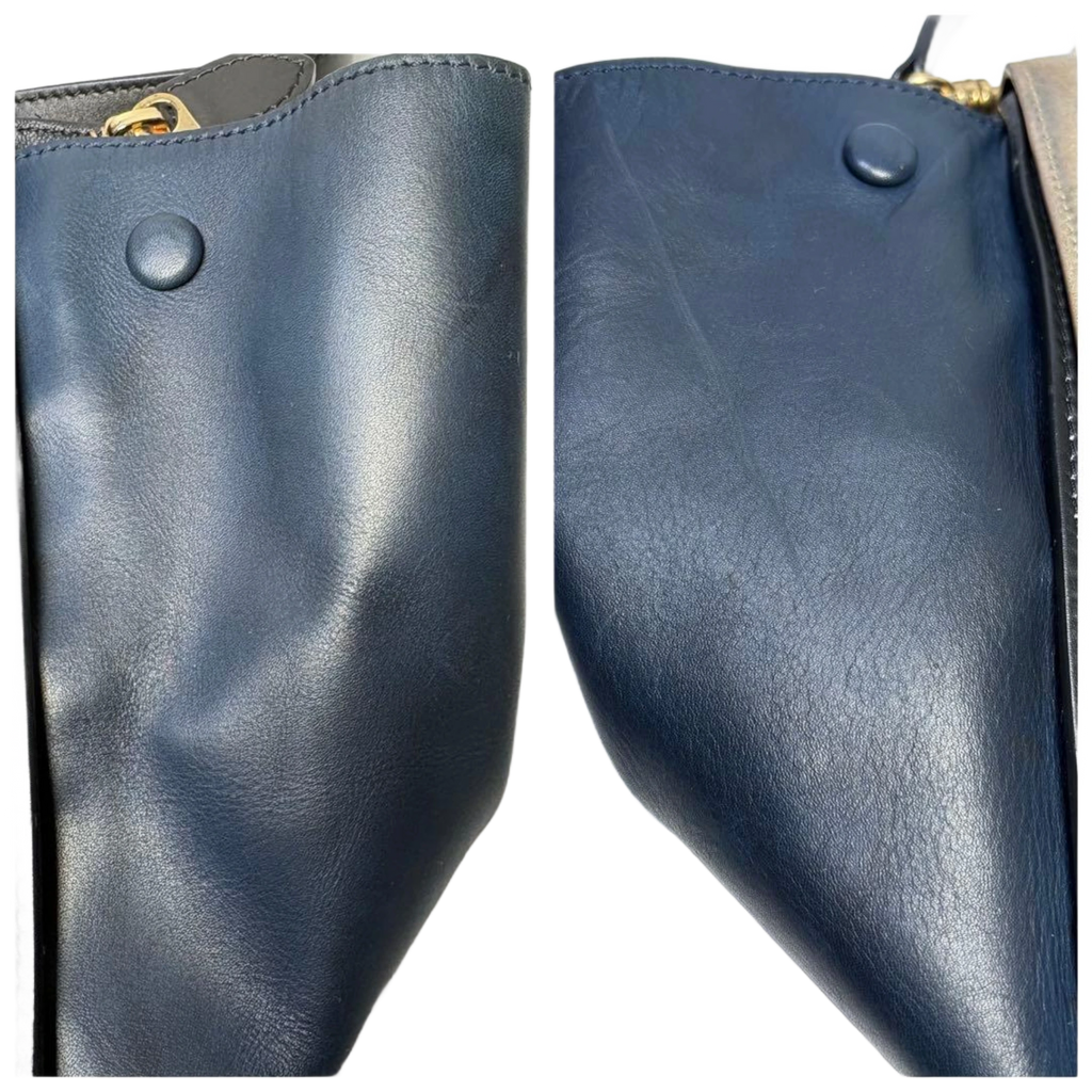 CELINE Sac Trapeze noir & avant beige wbandoulliere