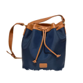 COURRÈGES Sac noé bucket bag bleu marine / camel (avec dustbag)