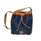 COURRÈGES Sac noé bucket bag bleu marine / camel (avec dustbag)