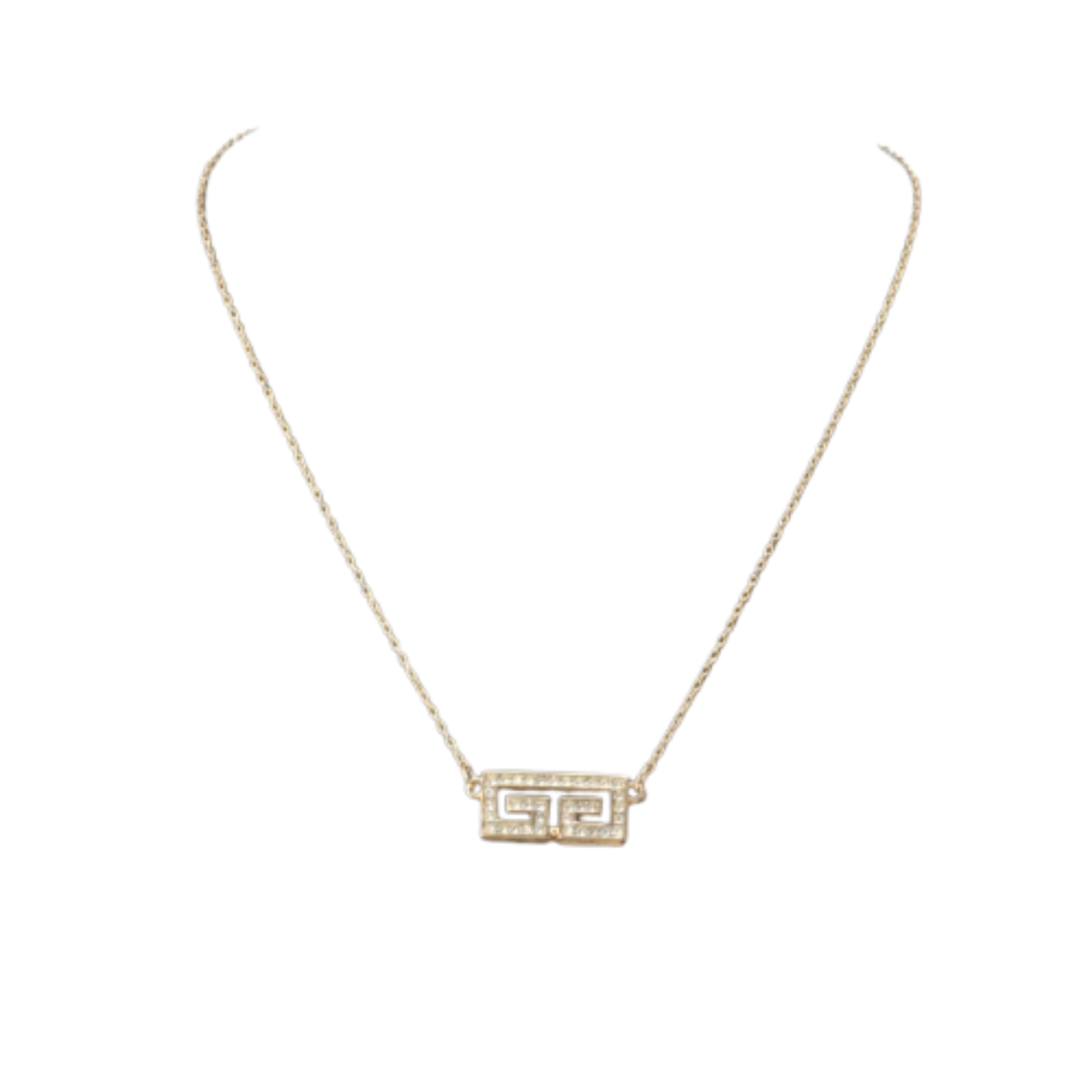 GIVENCHY Collier en or, logo, bijoux en strass, en excellent état