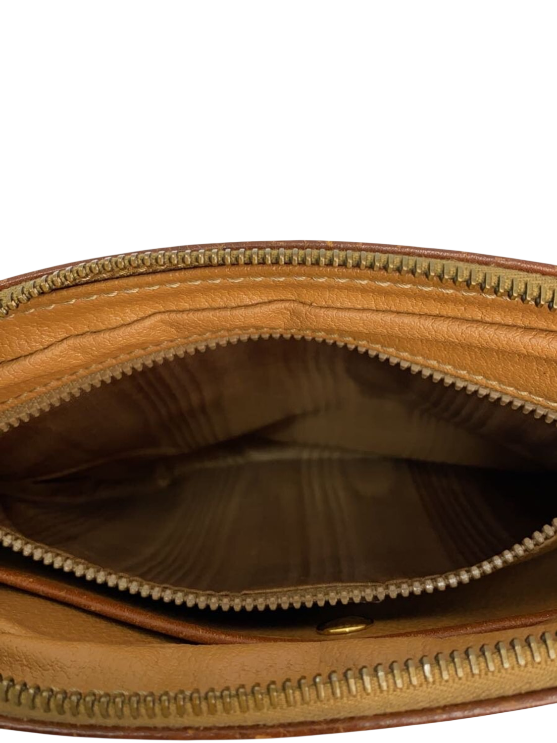 CÉLINE Paris Pochette wristlet toile Macadam marron zip façade