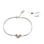 Courrèges Silver Tone Butterfly Charm Bracelet