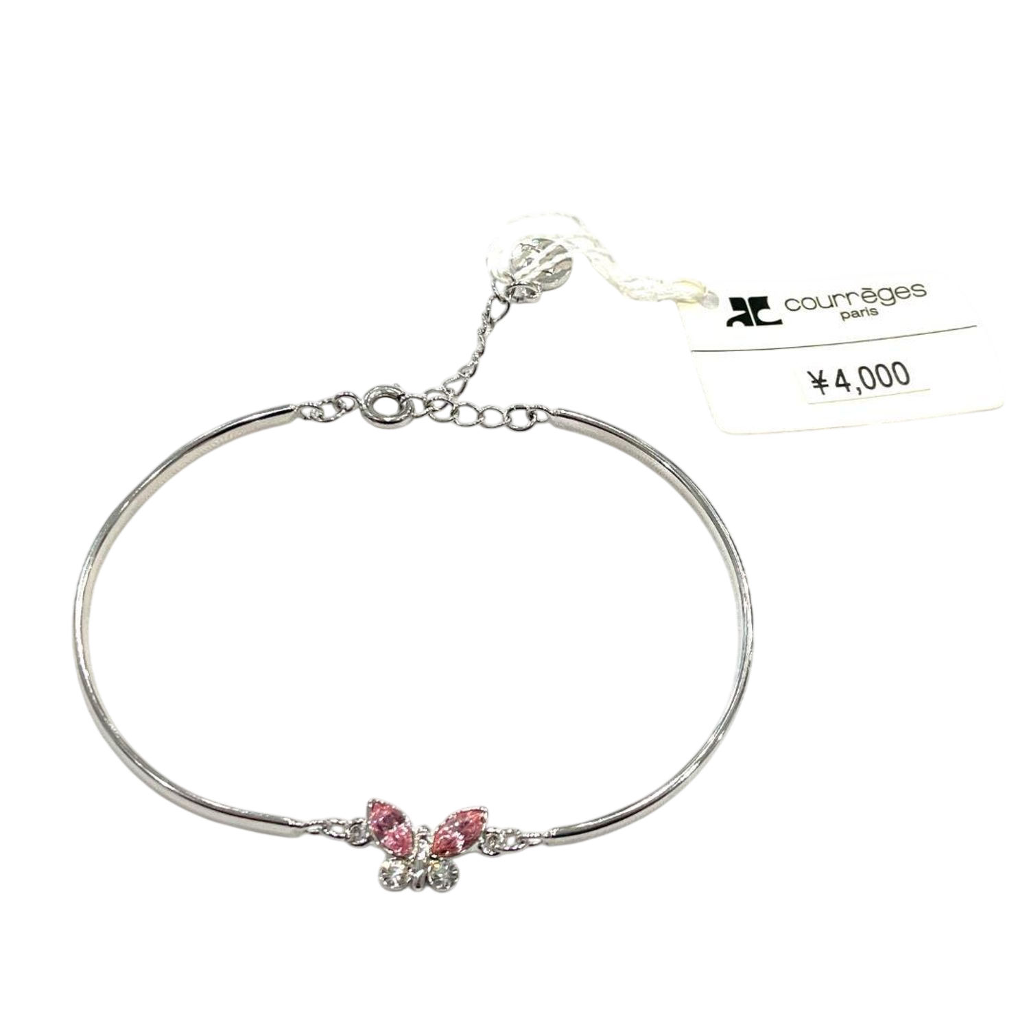 Courrèges Silver Tone Butterfly Charm Bracelet
