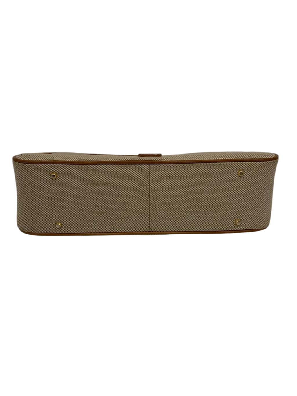 Ungaro Beige Canvas & Leather Shoulder Bag