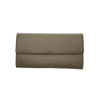 LOUIS VUITTON Portefeuille long Sarah cuir Épi beige quincaillerie dorée