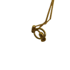 Courreges Necklace Gold Pearl Pendant Vintage Chain Women Jewelry