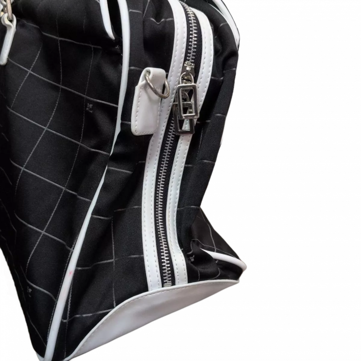 COURRÈGES Sac Boston Courrèges Y2K Noir blanc carreaux Grande Capacité
